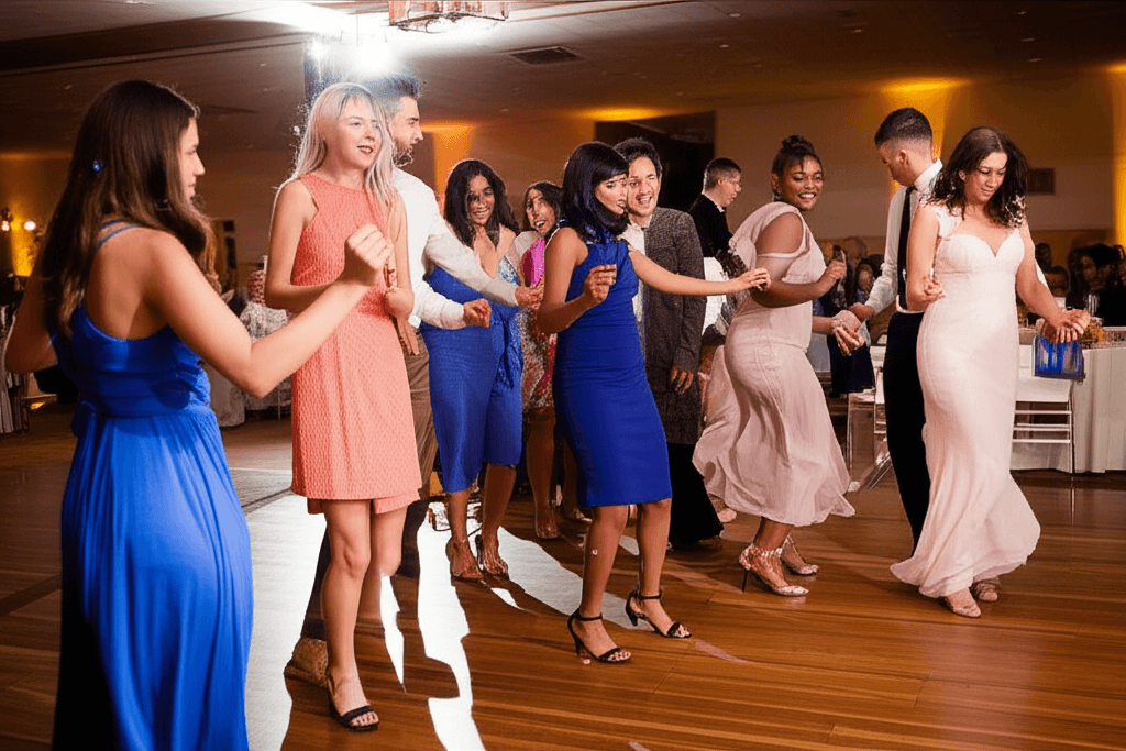 Invitados bailando en la pista
