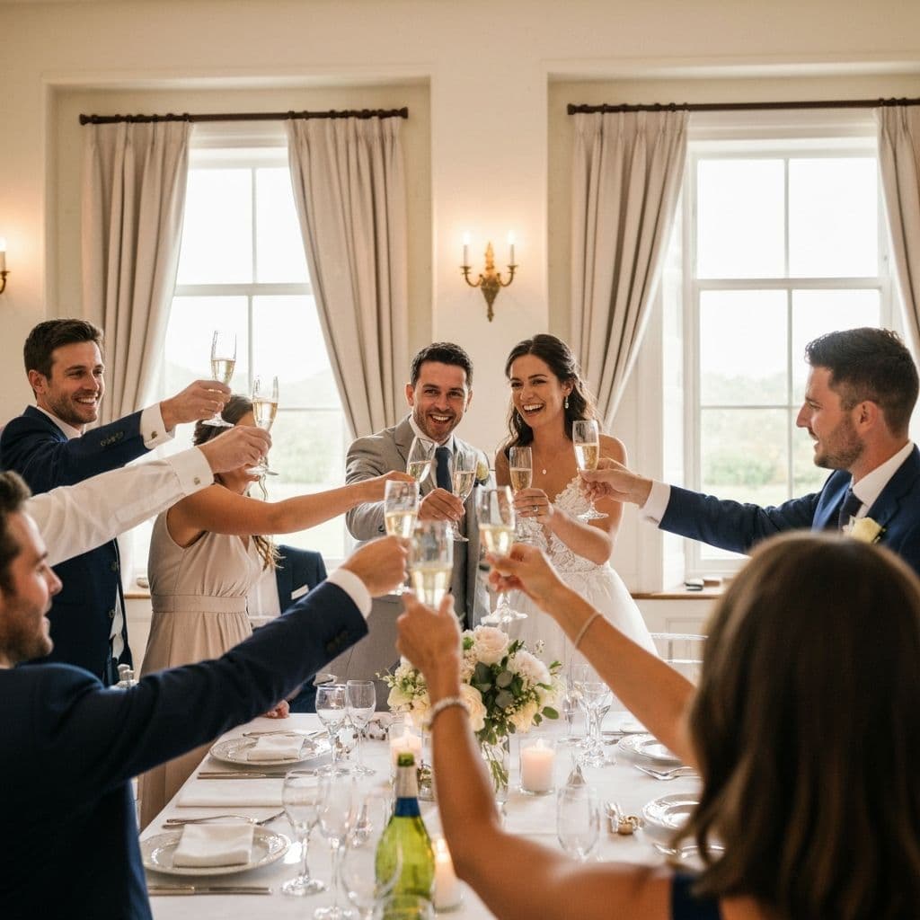 Brindis con copas de champagne